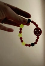 Load image into Gallery viewer, Handmade Halloween 🎃 Pumpkin Lava Stone Black & Orange Stretchy Bracelet