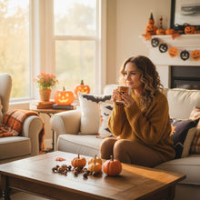 Load image into Gallery viewer, 'Talk Pumpkin Spice To Me' Orange & White Glossy Mug