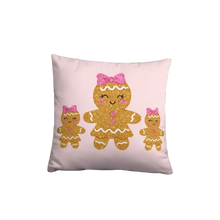 Load image into Gallery viewer, 'Glitter & Glam Gingerbread Ladies' Soft Basic Throw Pillow