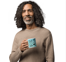 Load image into Gallery viewer, 'Life Is Better At The Lake' Beach Blue & White Glossy Mug