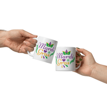 Load image into Gallery viewer, 'Mardi Gras Mask' White Glossy Mug