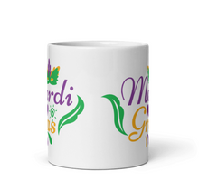 Load image into Gallery viewer, 'Mardi Gras Mask' White Glossy Mug