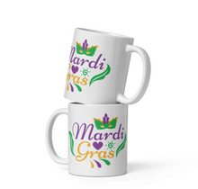 Load image into Gallery viewer, 'Mardi Gras Mask' White Glossy Mug