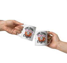 Load image into Gallery viewer, 'Some Bunny Needs Coffee' White Glossy Mug