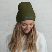 Load image into Gallery viewer, 'Lulu's Luxuries' Blue Logo Cuffed Beanie