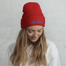 Load image into Gallery viewer, 'Lulu's Luxuries' Blue Logo Cuffed Beanie
