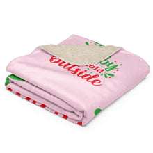 Load image into Gallery viewer, 'Baby It's Cold Outside' Pink Sherpa Blanket