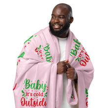 Load image into Gallery viewer, 'Baby It's Cold Outside' Pink Sherpa Blanket