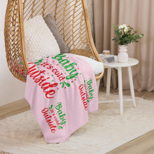 Load image into Gallery viewer, 'Baby It's Cold Outside' Pink Sherpa Blanket