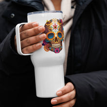 Load image into Gallery viewer, 'Skull With Flowers' Travel Mug With A Handle