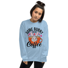 Load image into Gallery viewer, 'Some Bunny Needs Coffee' Unisex Sweatshirt
