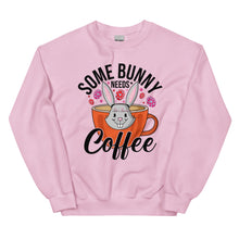 Load image into Gallery viewer, 'Some Bunny Needs Coffee' Unisex Sweatshirt