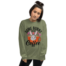 Load image into Gallery viewer, 'Some Bunny Needs Coffee' Unisex Sweatshirt