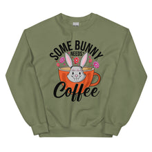 Load image into Gallery viewer, 'Some Bunny Needs Coffee' Unisex Sweatshirt