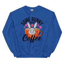 Load image into Gallery viewer, 'Some Bunny Needs Coffee' Unisex Sweatshirt