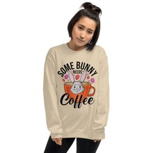 Load image into Gallery viewer, 'Some Bunny Needs Coffee' Unisex Sweatshirt