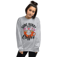Load image into Gallery viewer, 'Some Bunny Needs Coffee' Unisex Sweatshirt