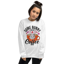 Load image into Gallery viewer, 'Some Bunny Needs Coffee' Unisex Sweatshirt