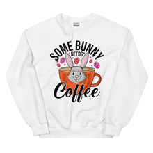 Load image into Gallery viewer, 'Some Bunny Needs Coffee' Unisex Sweatshirt