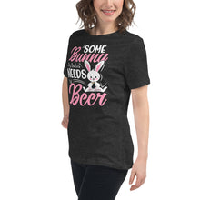 Load image into Gallery viewer, 'Some Bunny Needs Beer' Women's Relaxed T-Shirt