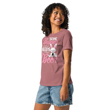 Load image into Gallery viewer, 'Some Bunny Needs Beer' Women's Relaxed T-Shirt