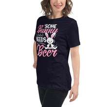 Load image into Gallery viewer, 'Some Bunny Needs Beer' Women's Relaxed T-Shirt