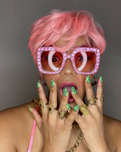 Load image into Gallery viewer, Large Glam Diamond Square Sunglasses - Women's Fashion Sunglasses