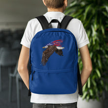 Load image into Gallery viewer, ‘American Eagle USA Flag’ Blue Backpack