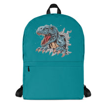 Load image into Gallery viewer, 'Dinosaur T-Rex Turquoise' Backpack