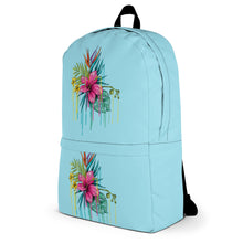 Load image into Gallery viewer, 'Light Blue Tropical Flower Hibiscus' Backpack