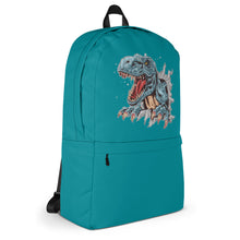 Load image into Gallery viewer, 'Dinosaur T-Rex Turquoise' Backpack