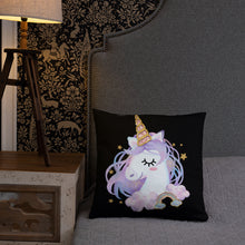 Load image into Gallery viewer, 'I Love You Lips & Unicorn' Basic Pillow