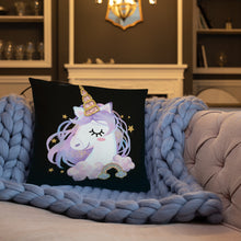 Load image into Gallery viewer, 'I Love You Lips & Unicorn' Basic Pillow