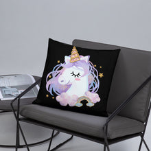 Load image into Gallery viewer, 'I Love You Lips & Unicorn' Basic Pillow