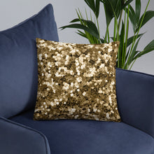 Load image into Gallery viewer, 'Gold Glitter Confetti Print' Basic Pillow