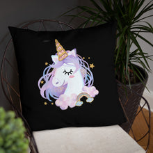 Load image into Gallery viewer, 'I Love You Lips & Unicorn' Basic Pillow