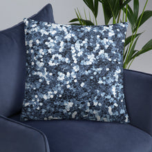 Load image into Gallery viewer, 'Blue Glitter Confetti Print' Basic Pillow