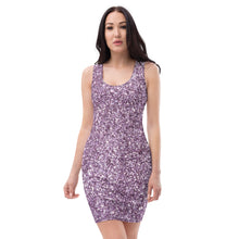 Load image into Gallery viewer, 'Pretty Purple Glitter Print Bodycon' Sublimation Cut & Sew Dress