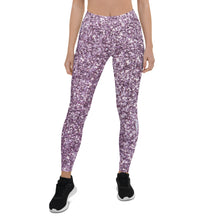 Load image into Gallery viewer, 'Purple Sparkle Glitter Print' Adult Leggings
