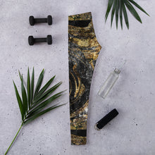 Load image into Gallery viewer, 'Black & Gold Marble Foil Print' Adult Leggings