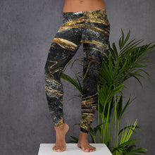 Load image into Gallery viewer, 'Black & Gold Marble Foil Print' Adult Leggings