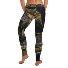 Load image into Gallery viewer, 'Black & Gold Marble Foil Print' Adult Leggings