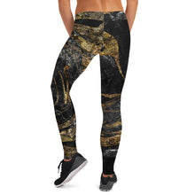Load image into Gallery viewer, 'Black & Gold Marble Foil Print' Adult Leggings