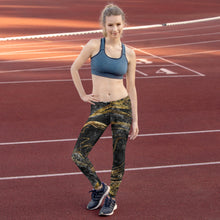 Load image into Gallery viewer, 'Black & Gold Marble Foil Print' Adult Leggings