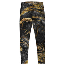 Load image into Gallery viewer, 'Black & Gold Marble Foil Print' Adult Leggings