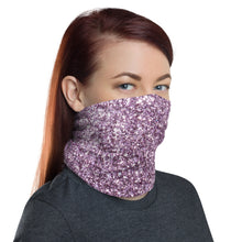Load image into Gallery viewer, 'Purple Glitter Print' Neck Gaiter