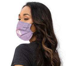 Load image into Gallery viewer, 'Purple Glitter Print Pink Unicorn' Premium face mask