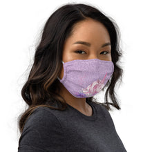Load image into Gallery viewer, 'Purple Glitter Print Pink Unicorn' Premium face mask