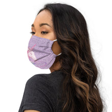 Load image into Gallery viewer, 'Purple Glitter Print Pink Unicorn' Premium face mask