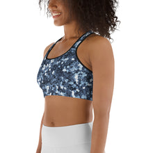 Load image into Gallery viewer, 'Blue Glitter Confetti Print' Sports bra